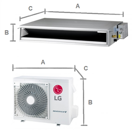 Klimatyzator kanałowy LG H-Inverter niski spręż 3,4 kW