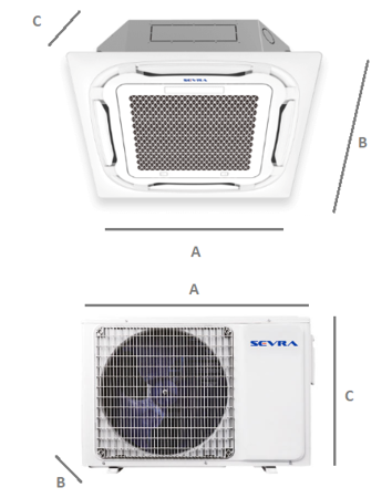 Klimatyzator kasetonowy SEVRA 5,0kW
